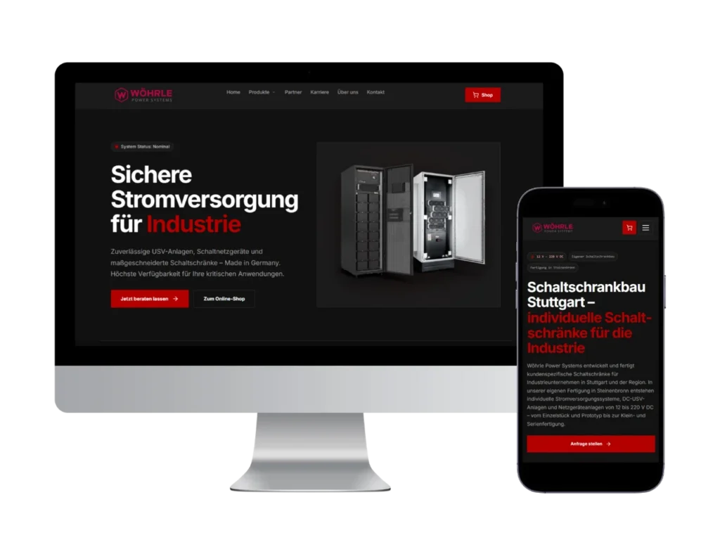 Website-Projekt Wöhrle Powersystems – B2B-Unternehmenswebsite für Stromversorgung